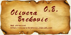 Olivera Breković vizit kartica